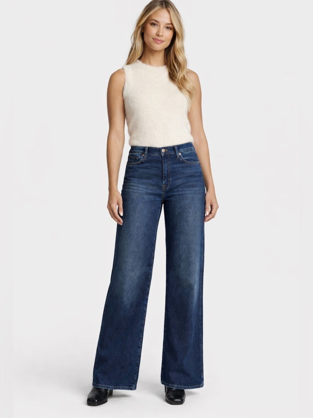 7 For All Mankind Lotta Wide Leg Jeans 27 Luxe Vintage Cisco High Rise NWT